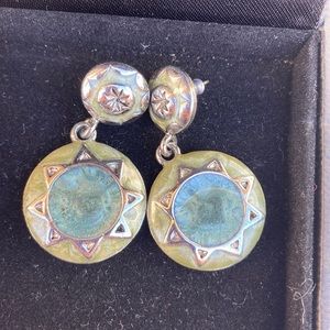 Unique round dangle earrings